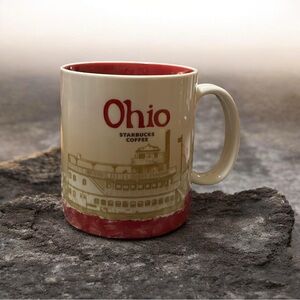 Starbucks Ohio Collectors Series 16oz Mug - Red and Cream 2009